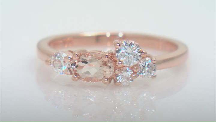 Peach Morganite 10k Rose Gold Ring 0.85ctw Video Thumbnail