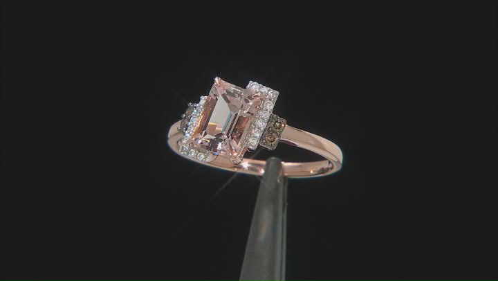 Peach Cor-de-Rosa Morganite 10k Rose Gold Ring 1.37ctw Video Thumbnail