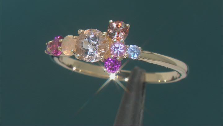 Peach Cor-de-Rosa Morganite 10k Yellow Gold Ring 0.90ctw Video Thumbnail