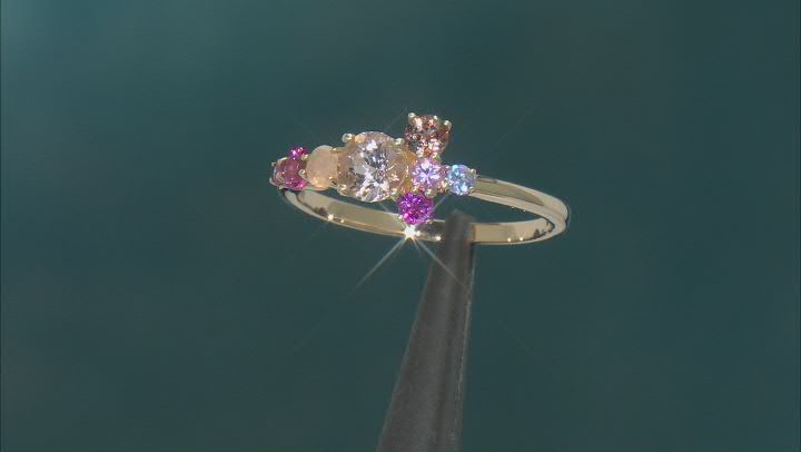 Peach Cor-de-Rosa Morganite 10k Yellow Gold Ring 0.90ctw Video Thumbnail