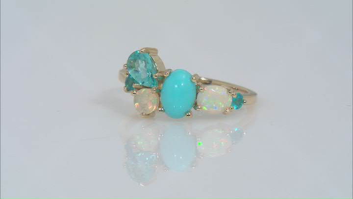 Blue Sleeping Beauty Turquoise 10k Yellow Gold Ring 0.64ctw Video Thumbnail