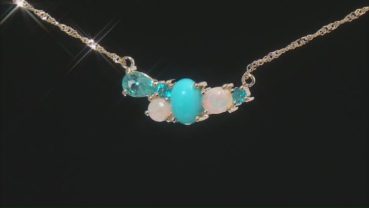 Blue Sleeping Beauty Turquoise 10k Yellow Gold Necklace Video Thumbnail