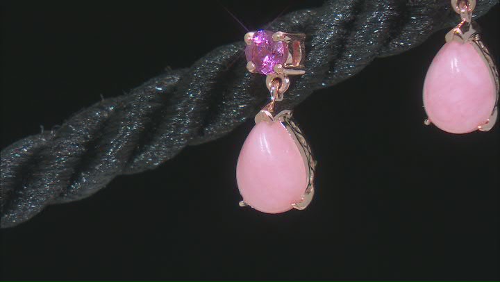 Pink Opal 10k Rose Gold Earrings Video Thumbnail