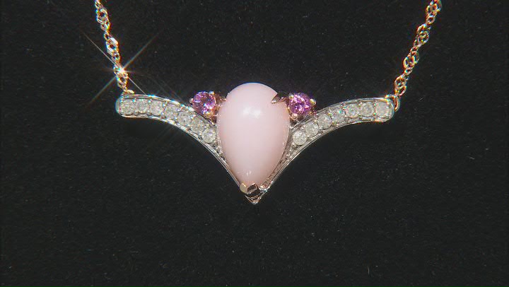 Pink Opal 10k Rose Gold Necklace Video Thumbnail