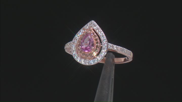 Pink Color Shift Garnet 10k Rose Gold Ring 0.89ctw Video Thumbnail