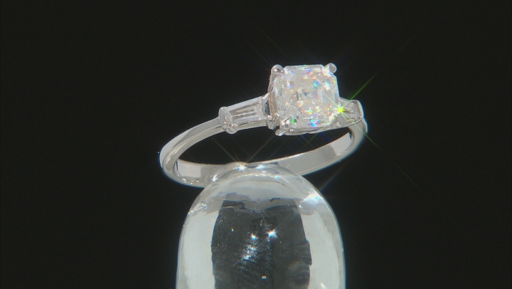 Strontium Titanite And White Zircon Rhodium Over Sterling Silver Ring 1.65ctw Video Thumbnail