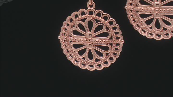 Copper Flower Dangle Earrings Video Thumbnail
