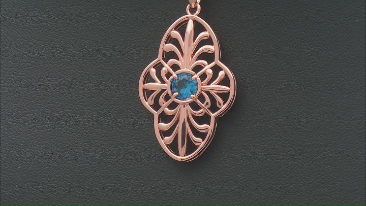 Blue Lab Created Spinel Copper Pendant with Chain 0.81ct Video Thumbnail