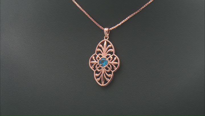 Blue Lab Created Spinel Copper Pendant with Chain 0.81ct Video Thumbnail