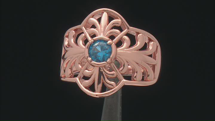 Blue Lab Created Spinel Copper Ring Video Thumbnail