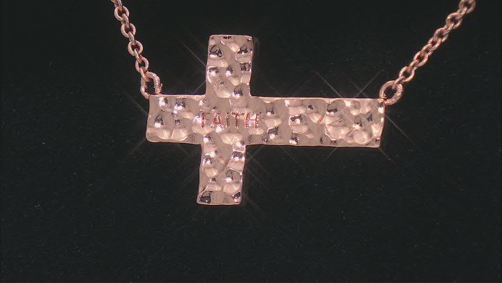 Copper Hammered Faith Cross Necklace Video Thumbnail