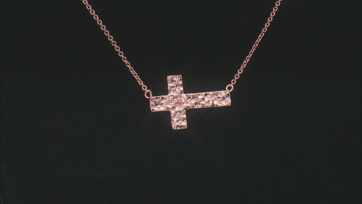 Copper Hammered Faith Cross Necklace Video Thumbnail