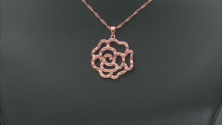 Copper Flower Shape Pendant With Chain Video Thumbnail