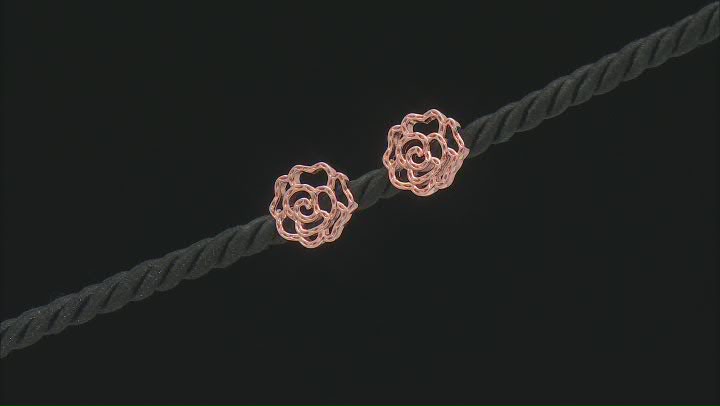 Copper Flower Shape Stud Earrings Video Thumbnail