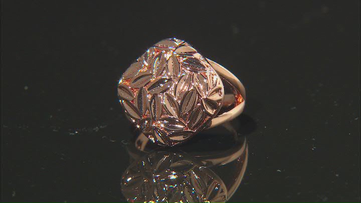 Square Dome Textured Copper Ring Video Thumbnail