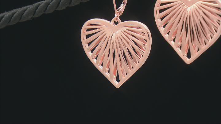 Copper Heart Dangle Earrings Video Thumbnail
