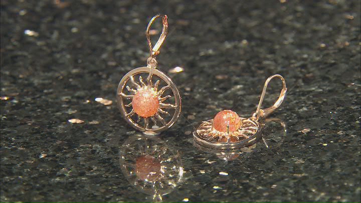 Sunstone Copper Sun Design Dangle Earrings Video Thumbnail