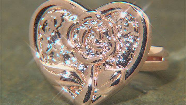 Textured Flower & Heart Copper Ring Video Thumbnail
