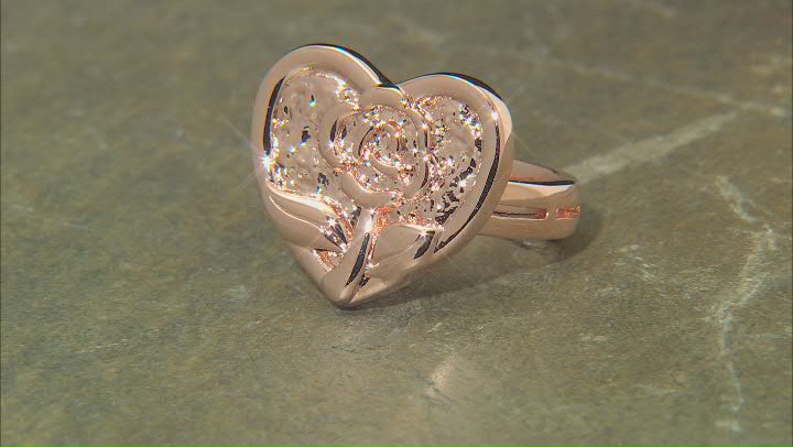 Textured Flower & Heart Copper Ring Video Thumbnail