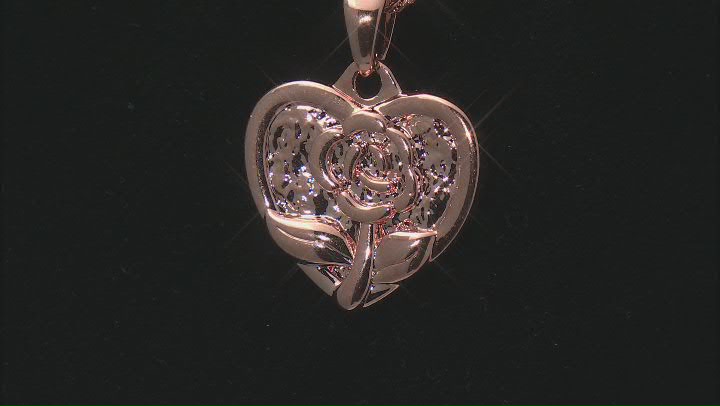 Textured Flower & Heart Copper Pendant With Chain Video Thumbnail