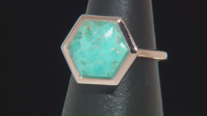 Blue Turquoise Solitaire Copper Ring Video Thumbnail