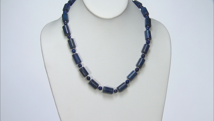 Blue lapis lazuli silver necklace Video Thumbnail