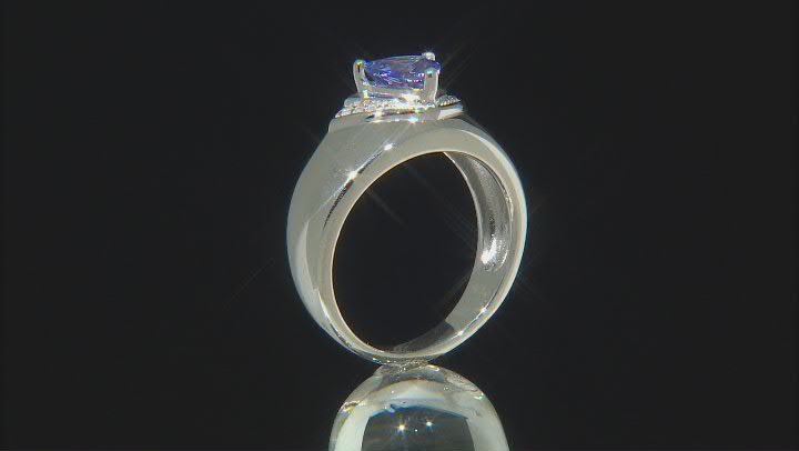 Blue tanzanite rhodium over silver ring .84ctw Video Thumbnail