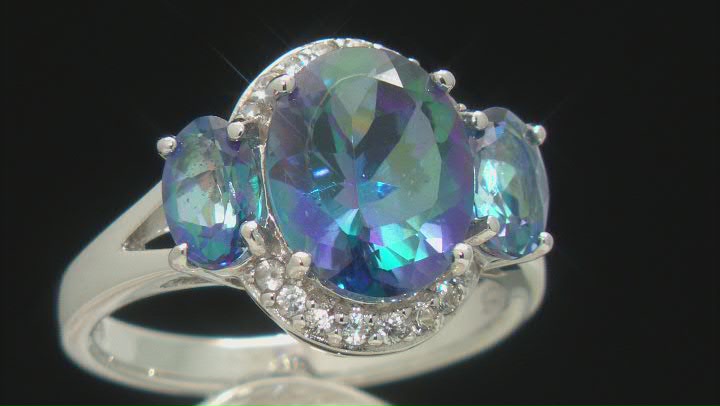 Blue Petalite Rhodium Over Sterling Silver Ring 2.86ctw Video Thumbnail
