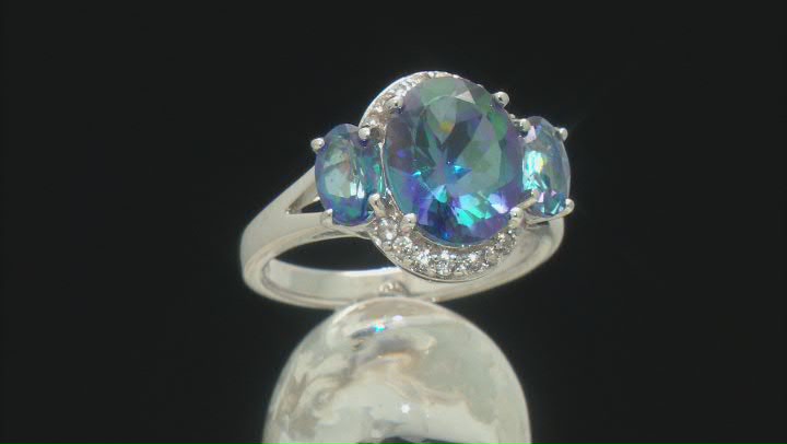 Blue Petalite Rhodium Over Sterling Silver Ring 2.86ctw Video Thumbnail