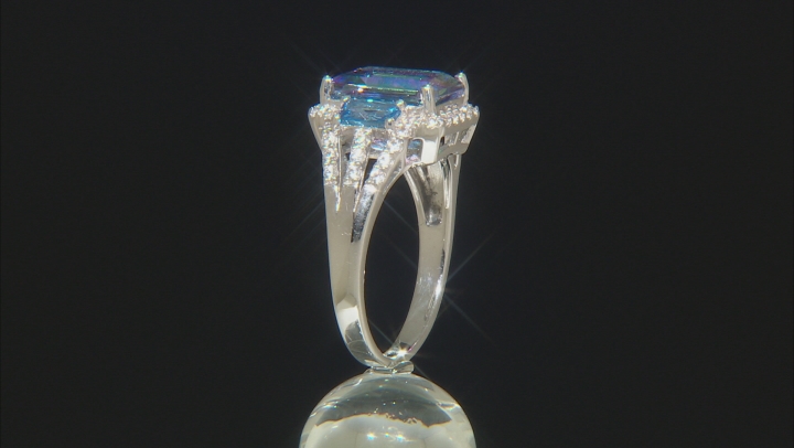 Blue petalite rhodium over sterling silver ring 3.10ctw Video Thumbnail