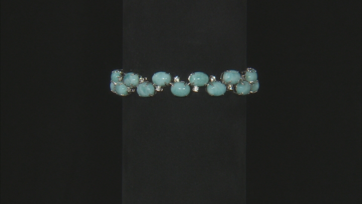 Blue larimar rhodium over silver bracelet .75ctw Video Thumbnail
