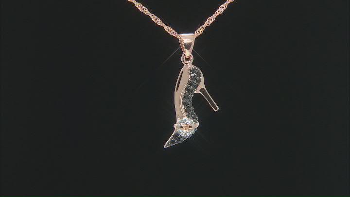 Black spinel 18k rose gold over silver pendant with chain .49ctw Video Thumbnail