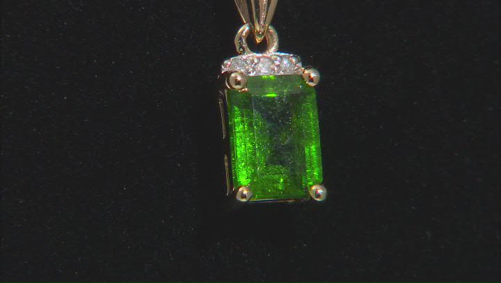 Green Chrome Diopside 3k Gold Pendant With Chain 0.86ctw Video Thumbnail