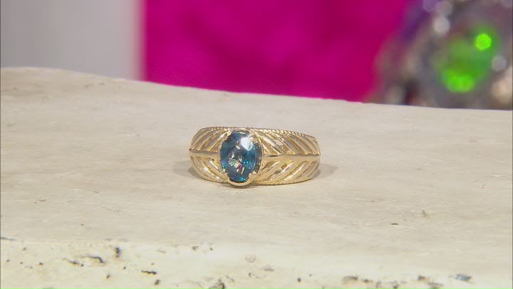 London Blue Topaz 18K Yellow Gold Over Sterling Silver Ring 1.0ct Video Thumbnail