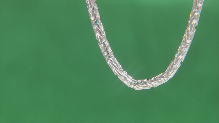 Platinum Over Sterling Silver Byzantine Necklace