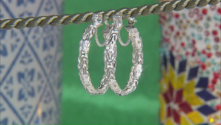 Platinum Over Sterling Silver Byzantine Earrings Video Thumbnail