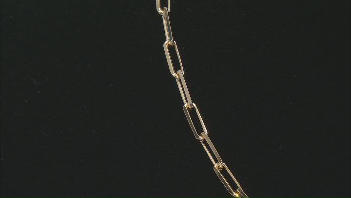 18k Yellow Gold Over Sterling Silver Paperclip Chain Necklace Video Thumbnail
