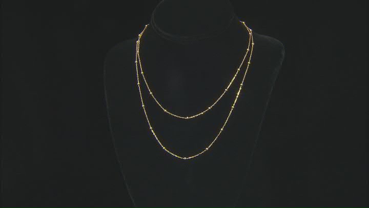 18k Yellow Gold Over Sterling Silver Station Necklace 3mm Video Thumbnail