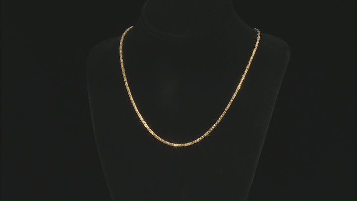 18K Yellow Gold Over Sterling Silver Byzantine Necklace