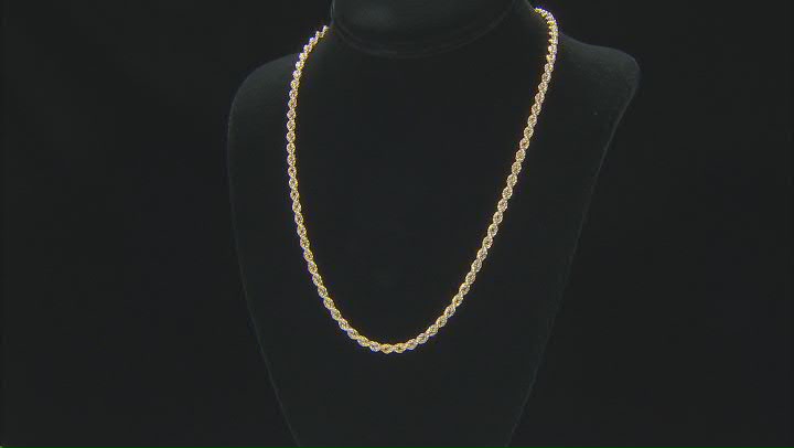 18k Yellow Gold Over Sterling Silver Rope Chain Video Thumbnail