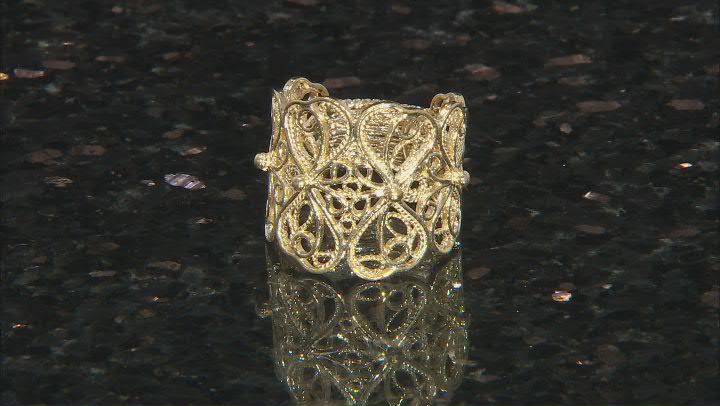 18k Yellow Gold Over Sterling Silver Butterfly Ring Video Thumbnail