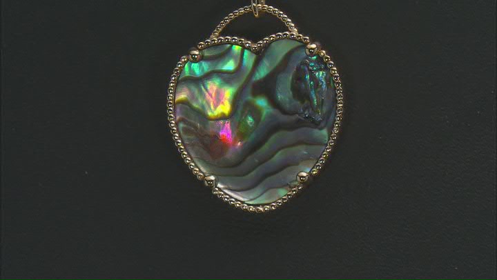Multi Color Abalone Shell 18k Yellow Gold Over Sterling Silver Enhancer Video Thumbnail
