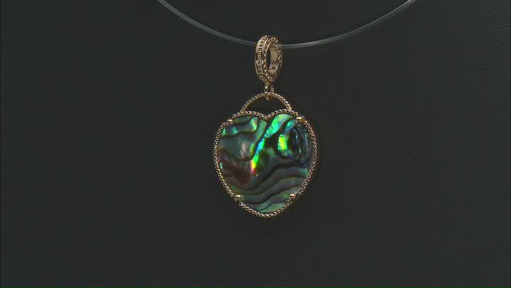 Multi Color Abalone Shell 18k Yellow Gold Over Sterling Silver Enhancer Video Thumbnail
