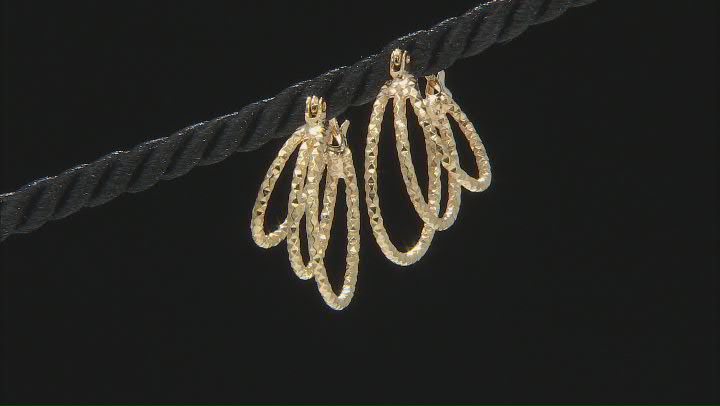 18k Yellow Gold Over Sterling Silver Hoop Earrings Video Thumbnail