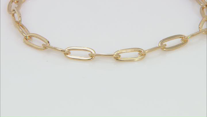 18k Yellow Gold Over Sterling Silver Chain Bracelet Video Thumbnail