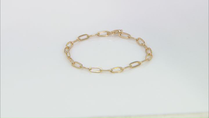18k Yellow Gold Over Sterling Silver Chain Bracelet Video Thumbnail