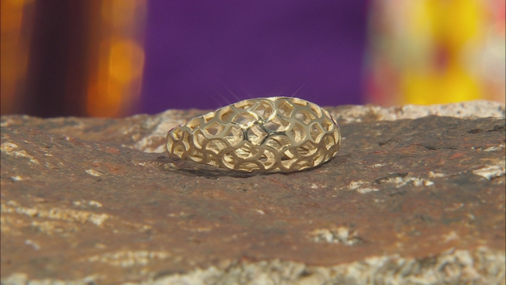 18k Yellow Gold Over Sterling Silver Dome Ring Video Thumbnail