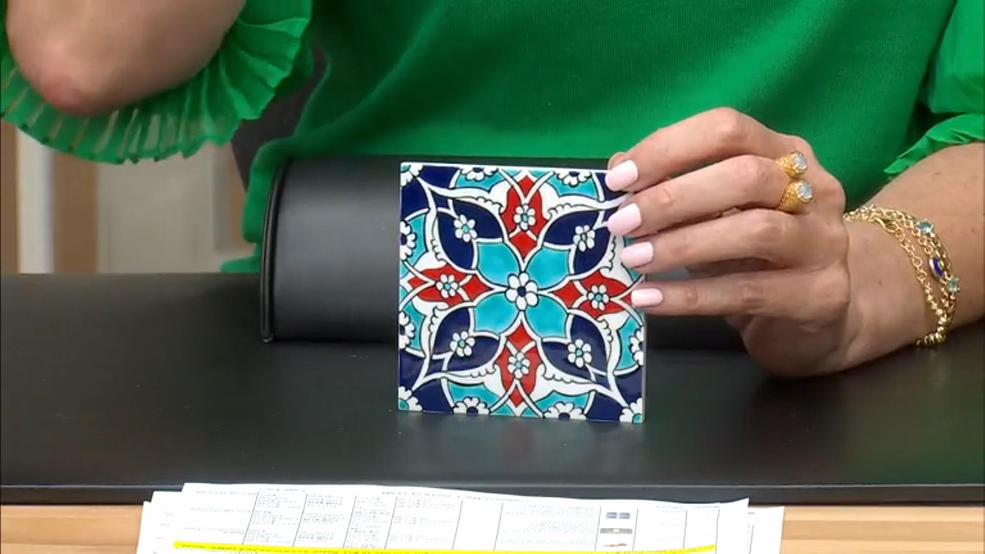 Multi-Color Set of Four Ceramic Coasters Video Thumbnail