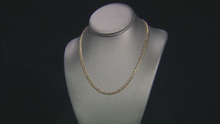 18k Yellow Gold Over Sterling Silver Cuban Chain Necklace Video Thumbnail