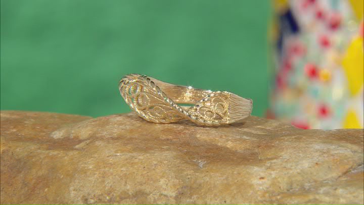 18k Yellow Gold Over Sterling Silver Ring Video Thumbnail